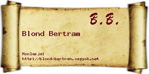 Blond Bertram névjegykártya